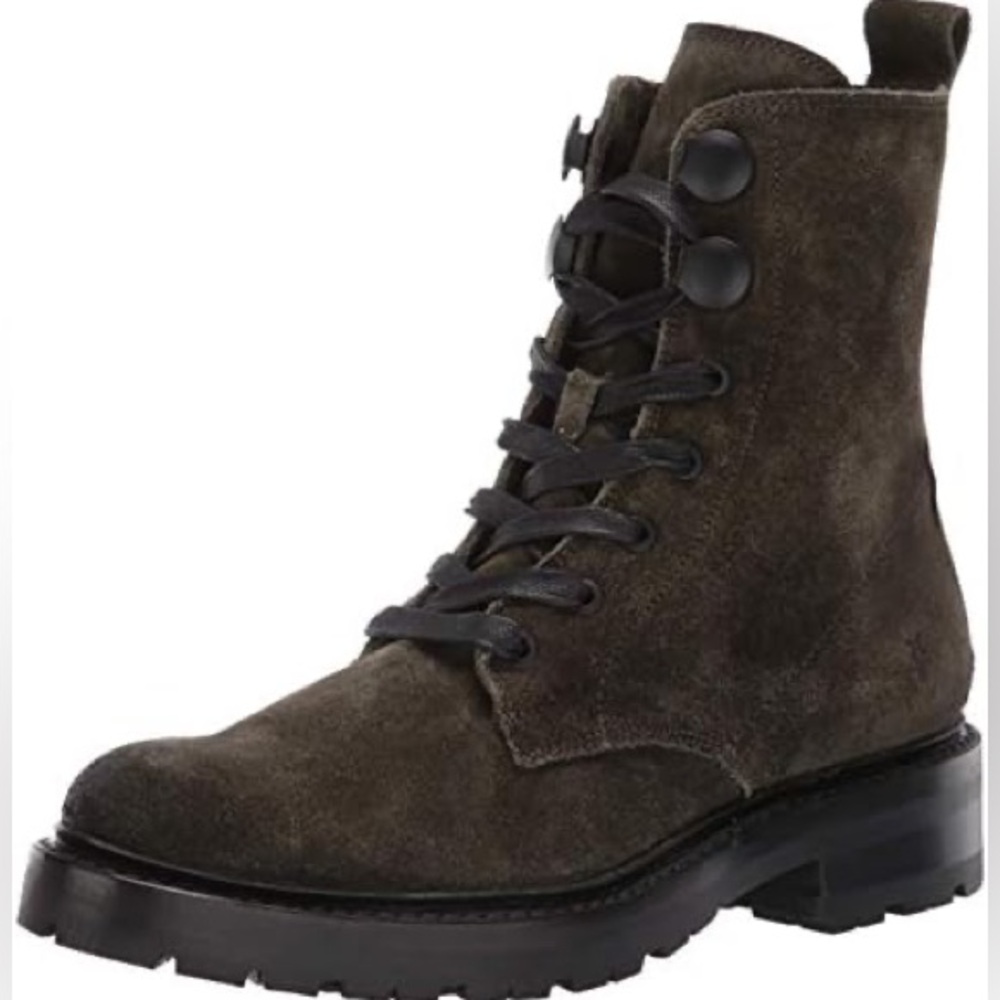 Frye Julie Hook Combat Boot - Forest Oiled Suede 8 - Picture 5 of 12
